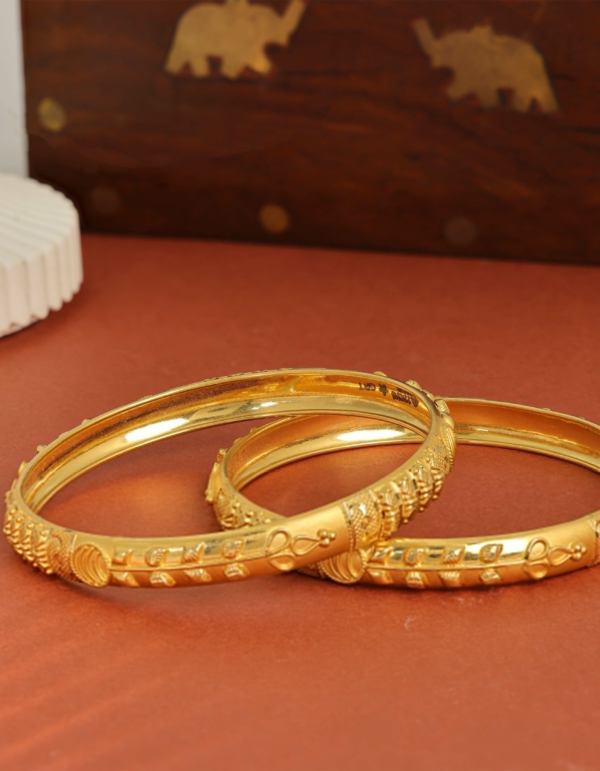 gold_bangle110626_01 Flower Gold Bangles