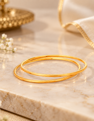 Aurelia Classic Twin-Line Gold Bangles