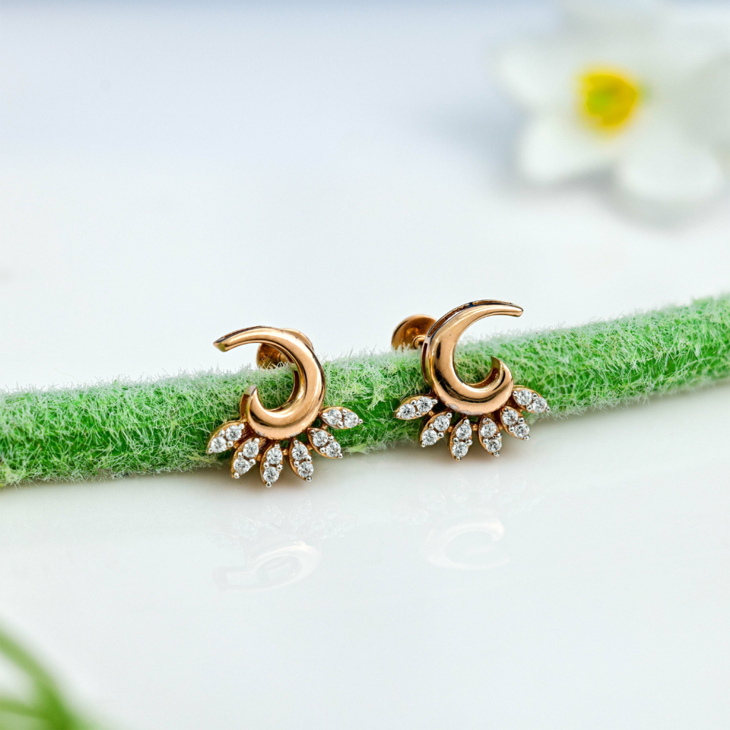 Celestia Crescent Bloom Gold Earrings