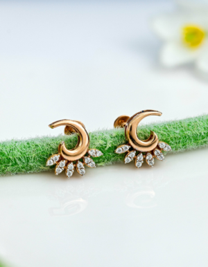 Celestia Crescent Bloom Gold Earrings