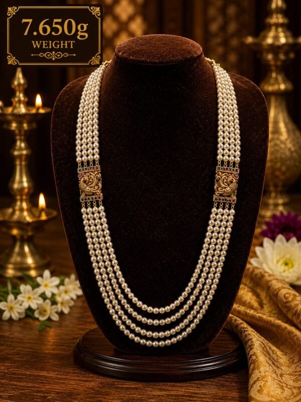 neclace1492632dw Rajasi Peacock Pearl Gold Necklace