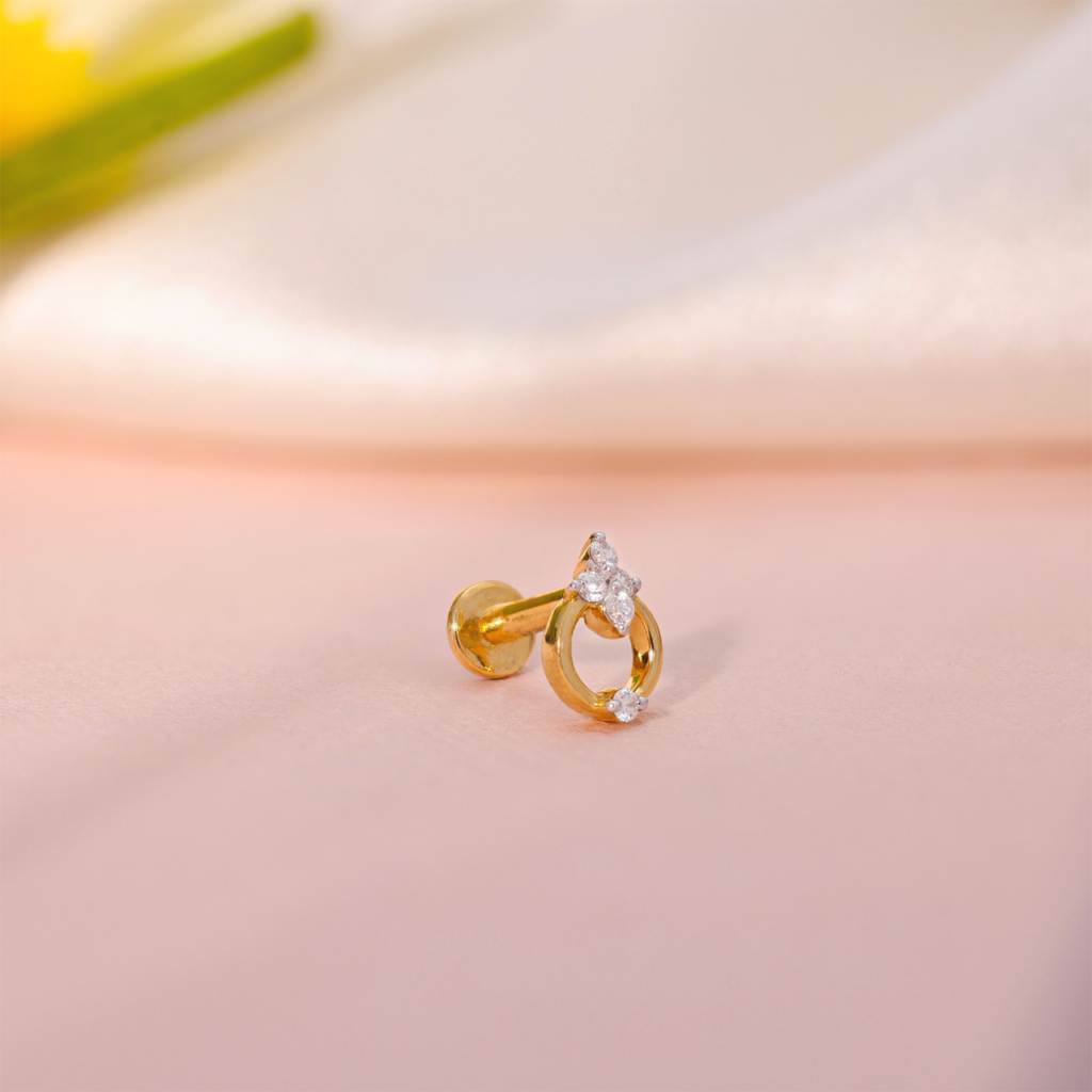 Aurelia Bloom Circle Gold Nose Pin