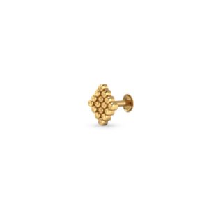 Cubic Beaded Gold Nosepin