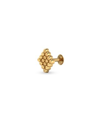 Cubic Beaded Gold Nosepin
