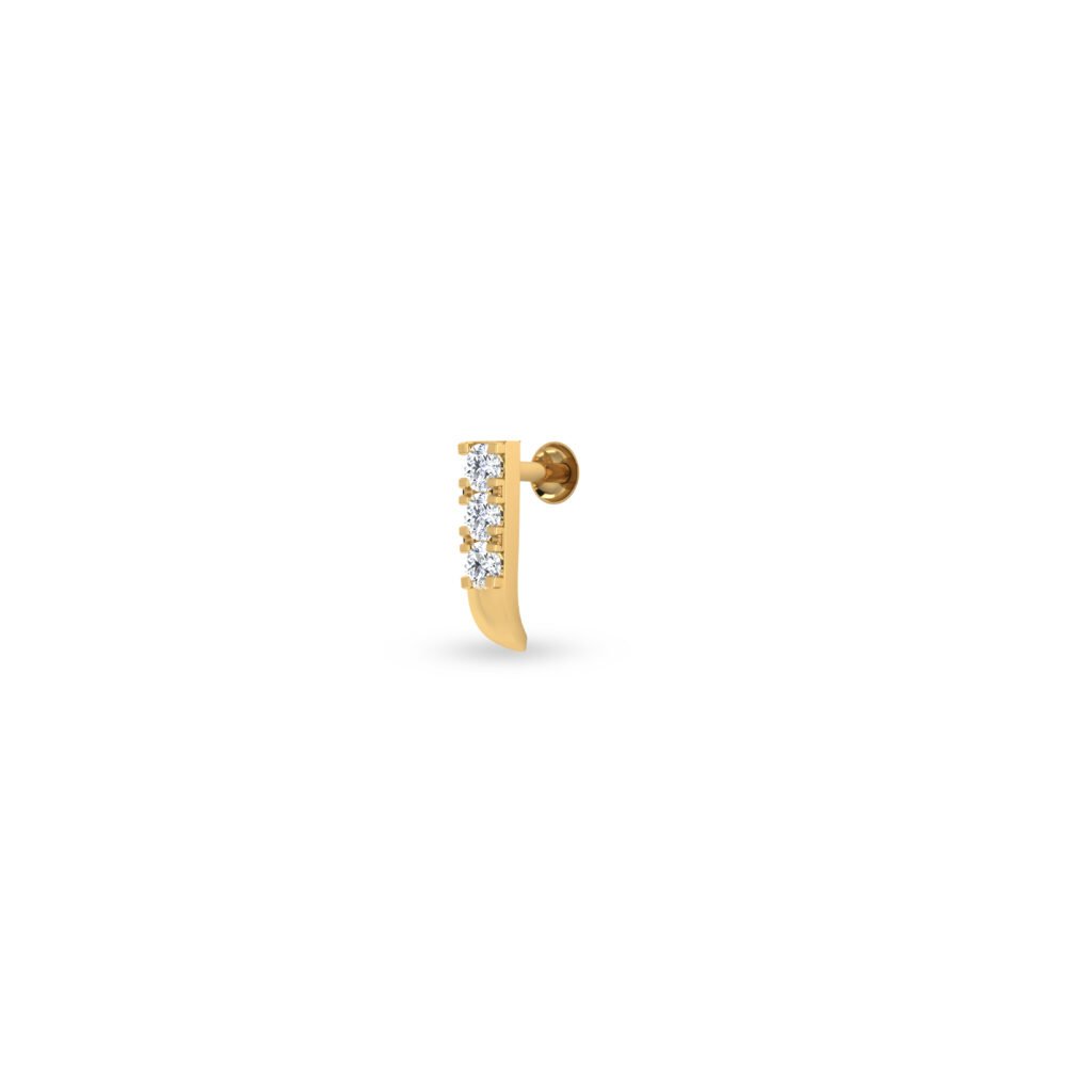 Triple Stone Gold Nosepin